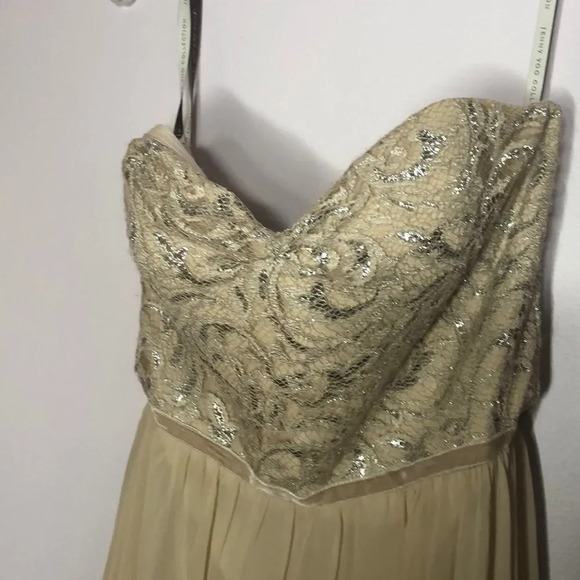 Jenny Yoo Scarlett collection cream strapless gown - Picture 2 of 6